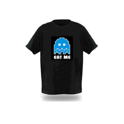 tshirt gek pac man lumineux sound active