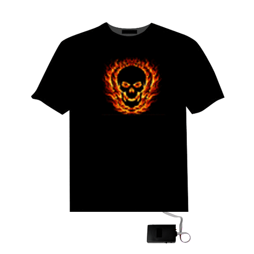 tshirt geek lumineux sound active