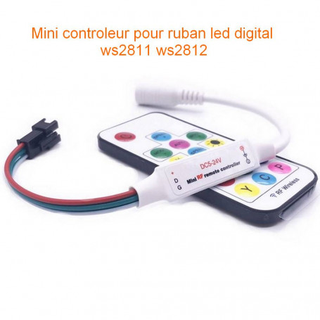 Mini contrôleur RF avec télécommande led digital ws2811 ws2812 5v-24v