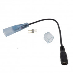 Set cordon raccordement néon flex 180° 12v + prise DC jack.