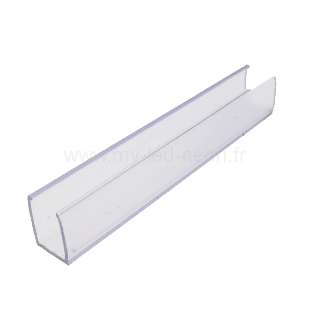 Profilé PVC 7x8mm transparent pour mini néon flexible.