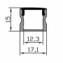 Profilé diffusant carré 17x15mm 1m pour ruban led