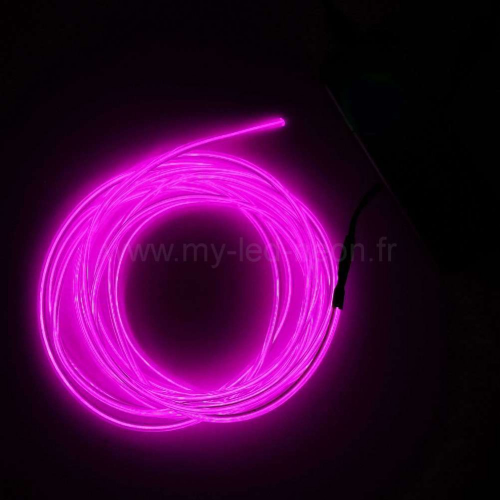 3M EL Wire Fil Neon Flexible Lumiere LED Cable Lampes avec Boite a Pile  pour Club