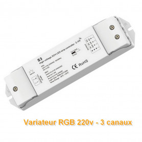 Contrôleur 3 canaux RGB/CCT 220V RF 2,4ghz