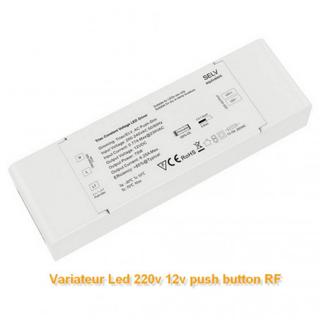 Variateur de lumière 0-100% PUSH AC 220V-12V 75W