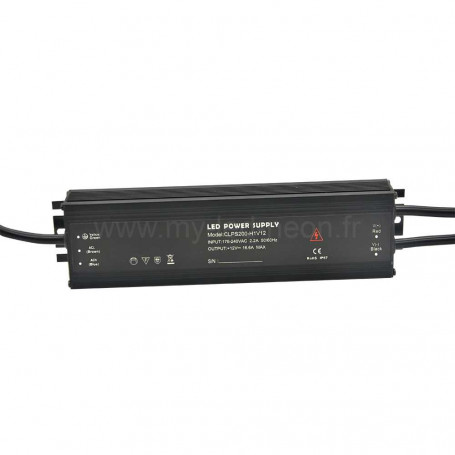 Bloc d'alimentation 200W 12v 16A étanche slim