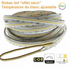 Ruban led COB effet néon CCT blanc ajustable 24V