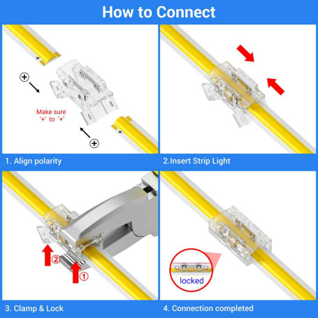 Connecteur à sertir sans soudure pour Ruban LED 8 mm – 2 Broches