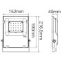 Projecteur LED 20w RGB + blanc ajustable 220v