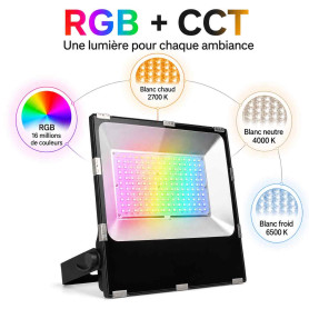 Projecteur LED professionnel 100w RGB + blanc ajustable 220v
