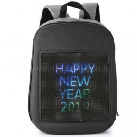 Sac à dos dynamique à écran led flexible.